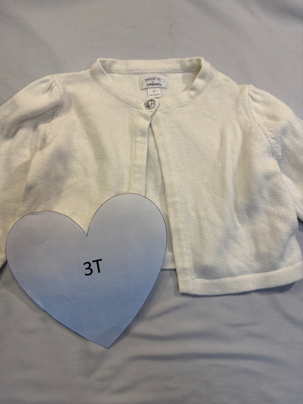 Gymboree - long sleeve cropped dress up sweater. Size 3.